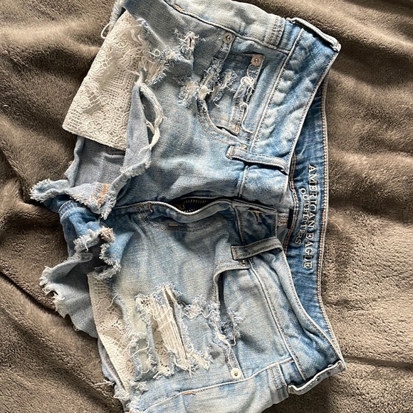 American eagle jean shorts with lace pockets - Picture 1 of 2
